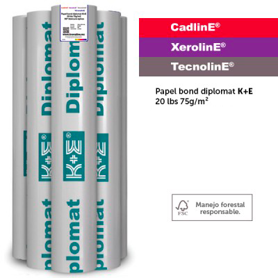 KronalinE, CadlinE / XerolinE / TecnolinE, ke500, Papel bond diplomat KE 20lbs 75g/m2