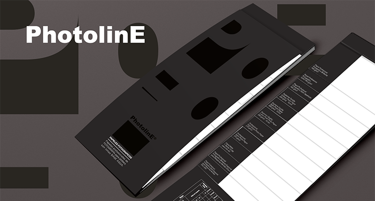 Logo de linea de papel fotográfico- Photoline- Kronaline